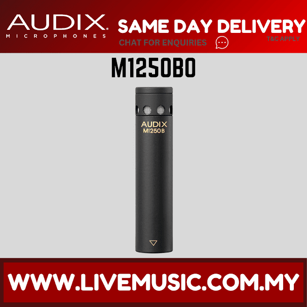 Audix M1250BO Miniaturized Condenser Microphone Omnidirectional - Black (M1250 BO/M1250 BO)