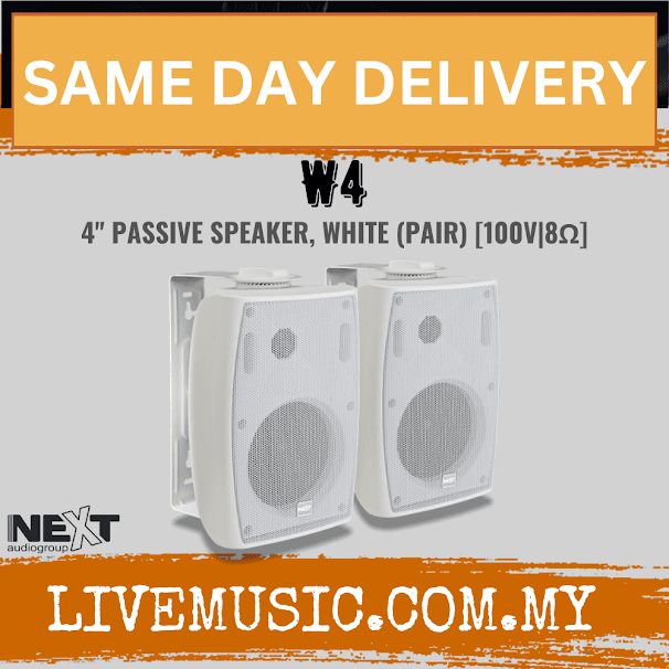 Next Audio W4 4" Passive Speaker, Black / White - Pair ( W 4 / W-4 )