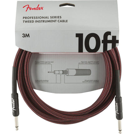 Fender Professional Series Instrument Cable, 10ft - Red Tweed