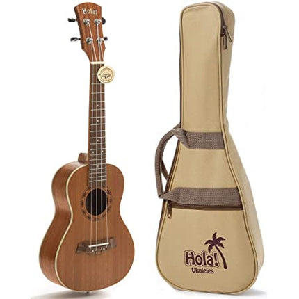 Hola HM-124 23 inch Concert Ukulele with Bag, Strap, Picks, Stand & Tuner - Mahogany (HM124)