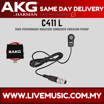 AKG C411L Stringed Instrument Microphone with Mini XLR Connection (C411-L/C411 L)