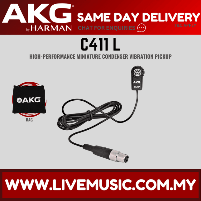 AKG C411L Stringed Instrument Microphone with Mini XLR Connection (C411-L/C411 L)