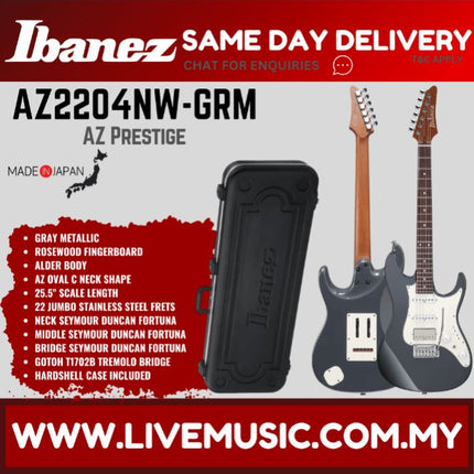 IBANEZ AZ2204NW PRESTIGE ELECTRIC GUITAR, METALLIC GREY (AZ2204NW GRM)