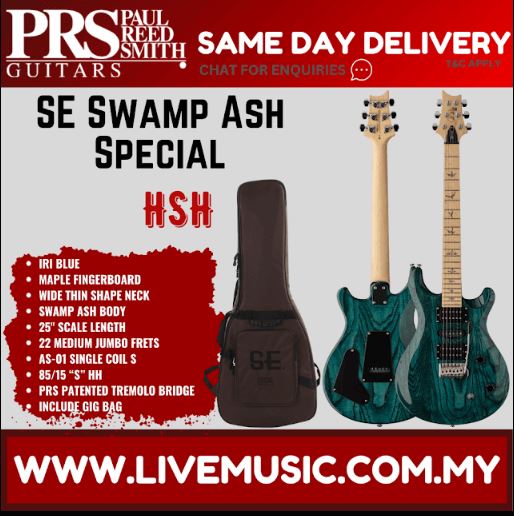 PRS SE Swamp Ash Special Electric Guitar w/Bag, Iri Blue
