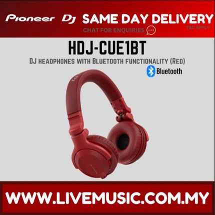 Pioneer DJ HDJ-CUE1 BT DJ Headphones with Bluetooth - Red (HDJ CUE1 / HDJCUE1 BT)