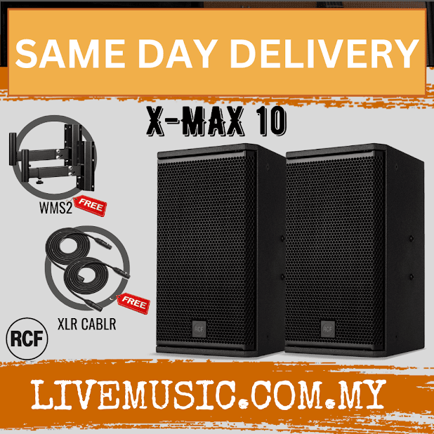 Rcf X-MAX 10 High Power Two-way Speaker With Speaker Stand and Cable - Each / Pair ( XMAX10 / X MAX 10 )