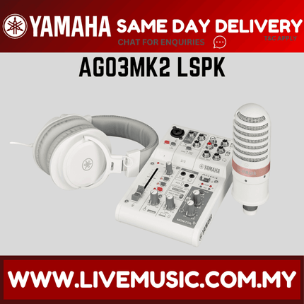 Yamaha AG03 MK2 Live Streaming Pack - White ( AG-03 MKII )