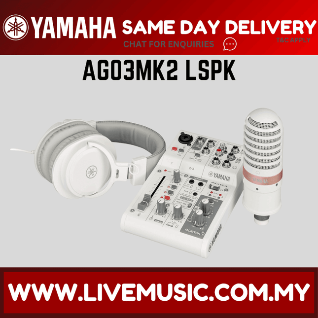 Yamaha AG03 MK2 Live Streaming Pack - White ( AG-03 MKII )