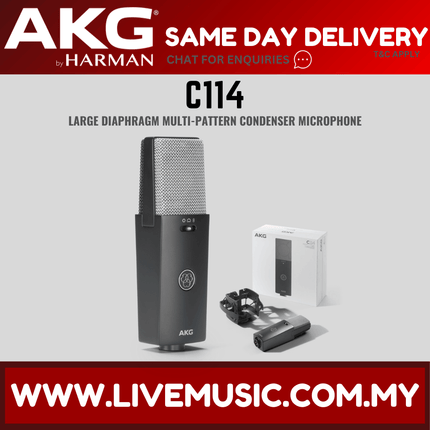 AKG C114 Large Diaphragm Multi Pattern Condenser Microphone ( C-114 C 114 ) Replace P420 P-420