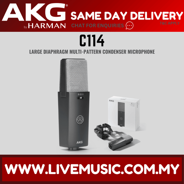 AKG C114 Large Diaphragm Multi Pattern Condenser Microphone ( C-114 C 114 ) Replace P420 P-420