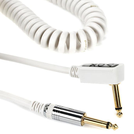 Vox VCC90WH VCC Vintage Straight to Right Angle Coiled Cable - White (VCC 90/VCC-90)