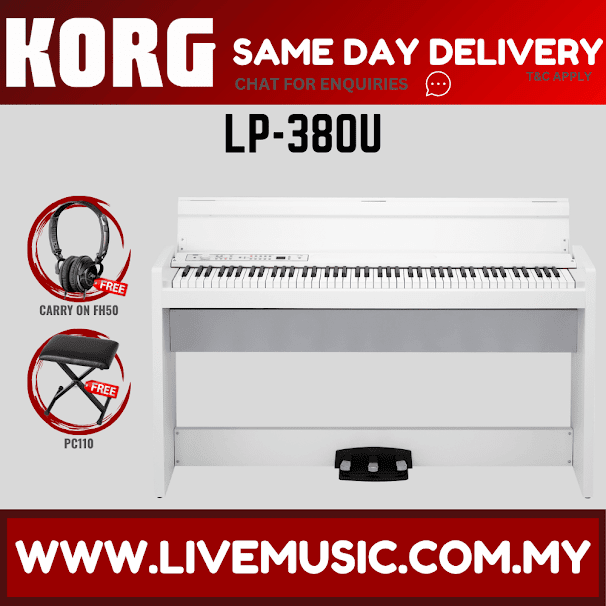White 88-key digital piano with built-in stand and control panel