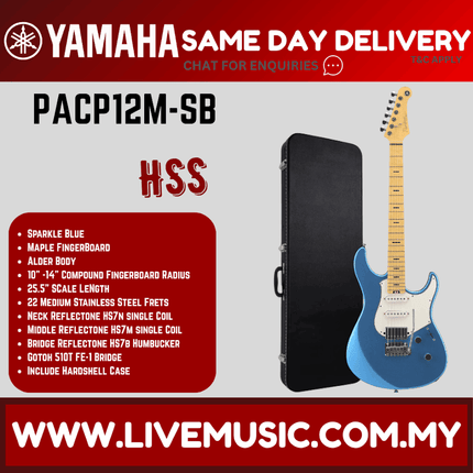 Yamaha PACP12M Pacifica Professional Electric Guitar - Sparkle Blue ( PACP 12M / PACP-12M )