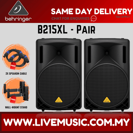 Behringer Eurolive B215XL 1000-watt 15'' Passive Speaker With Speaker Stand & Cable - Each / Pair ( B-215XL )