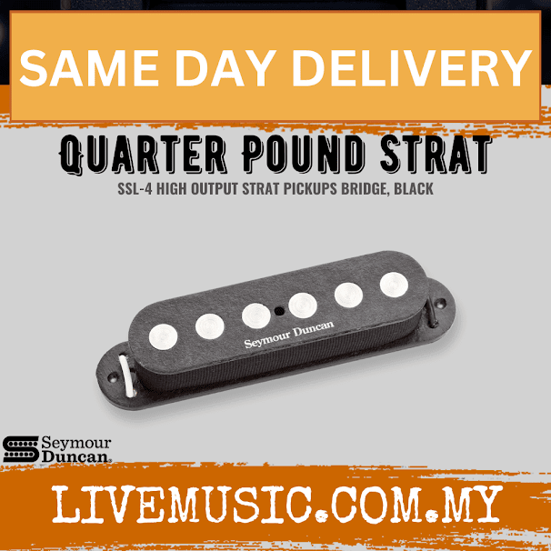 Seymour Duncan SSL-4 Quarter Pound Flat Pole Strat Pickup, Black (SSL4)