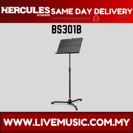 Hercules BS301B Orchestra Foldable Music Stand ( BS 301B / BS-301B )