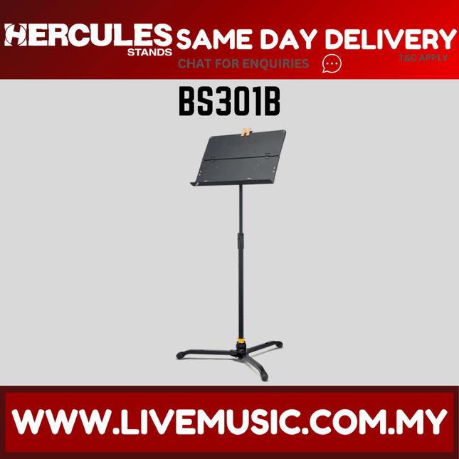 Hercules BS301B Orchestra Foldable Music Stand ( BS 301B / BS-301B )