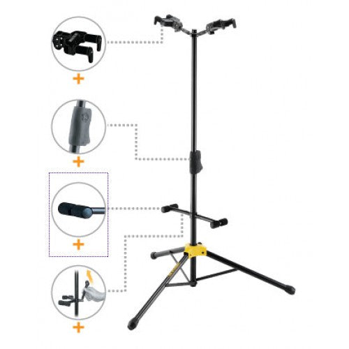 Hercules GS422B PLUS Auto Grip System (AGS) Double Guitar Stand (GS422B)