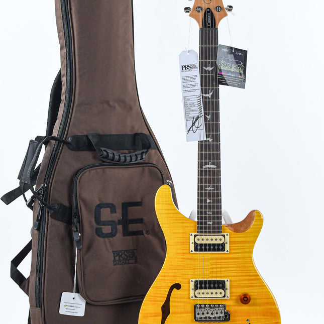 PRS SE Custom 22 Semi Hollow Electric Guitar with Bag - Santana Yellow