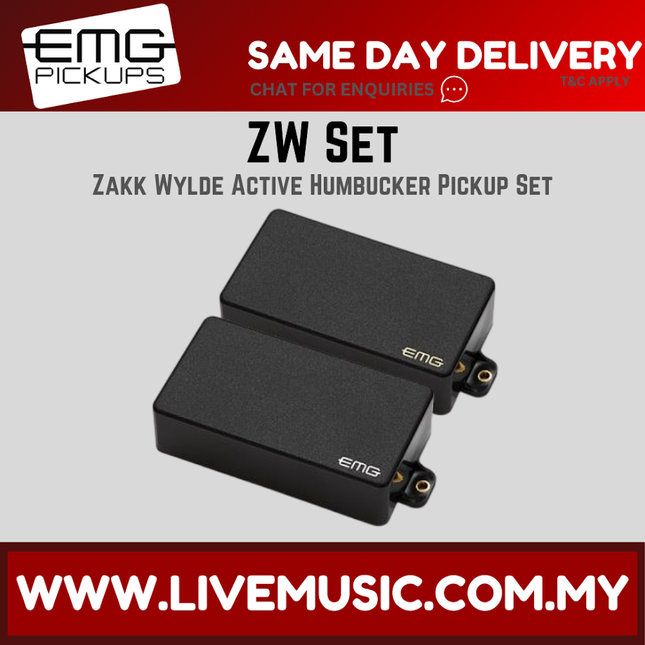 EMG ZW Set Zakk Wylde Active Humbucker Pickup Set - Black