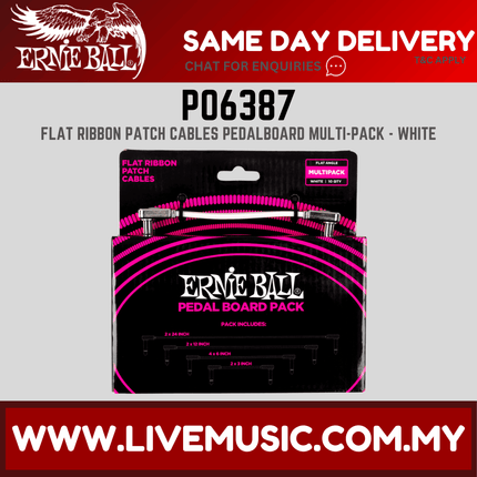 Ernie Ball Multipack Right Angle to Right Angle Flat Ribbon Pedalboard Patch Cable