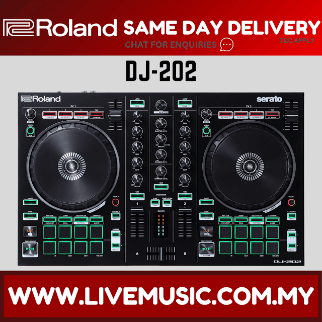 Roland DJ-202 - 2 channel Serato DJ Controller (DJ202)