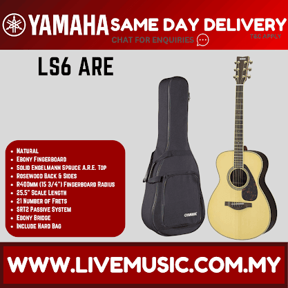 Yamaha LS6 ARE Concert Acoustic-Electric Guitar with Hard Bag - Dark Tint/Natural/Brown Sunburst ( LS6-ARE )