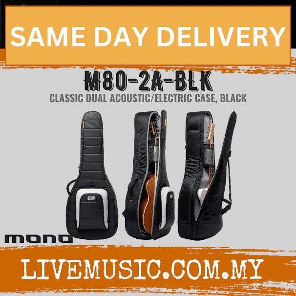 Mono Classic Dual Acoustic / Electric Guitar Case - Black (M80-2A-BLK)