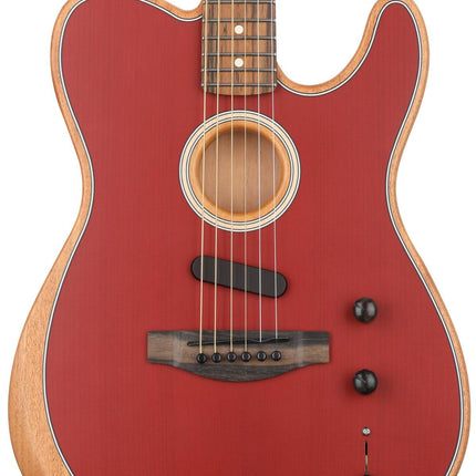 Fender American Acoustasonic Telecaster Acoustic Electric Guitar w/Bag, Ebony FB, Crimson Red