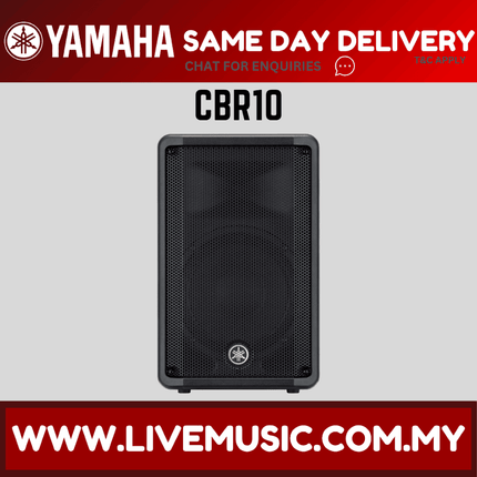 Yamaha CBR10 passive speaker, black front grille cabinet with logo