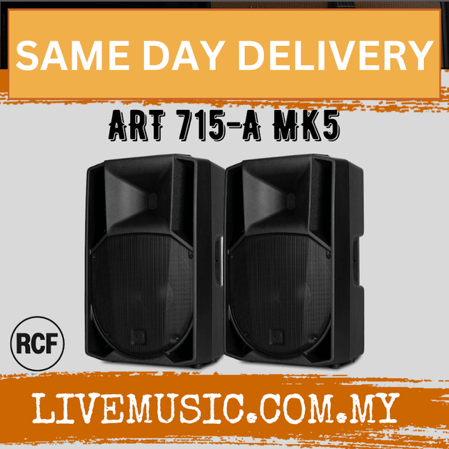 RCF ART 715-A MK5 15" 1400W 2-way Active Powered Speaker w/Speaker Stand - Each / Pair ( ART715A / ART715 / MK5 )