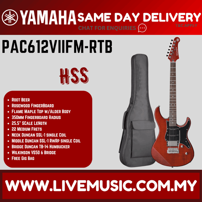 Yamaha PAC612VIIFM Pacifica Electric Guitar -Root Beer ( PAC 612VIIFM / PAC-612VIIFM )