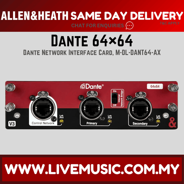Allen & Heath M-DL-DANTE64 64x64 Dante Interface ( MDLDANTE64 / DANTE 64 )