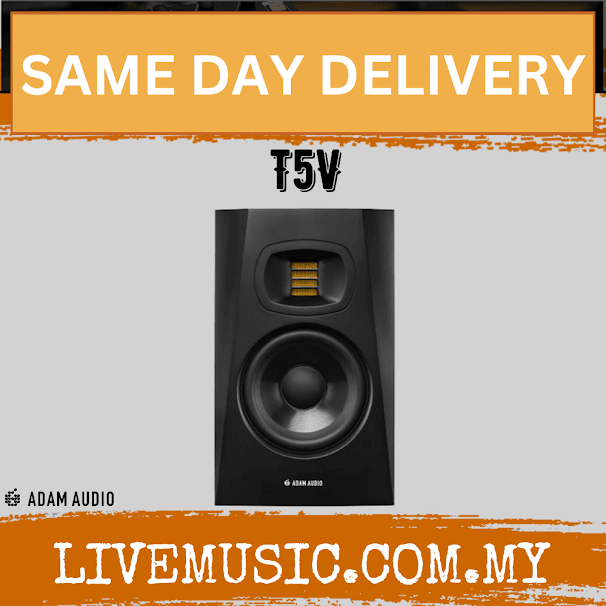 Adam Audio T5V - 5 inch Nearfield Monitor Speaker with Speaker Stand And Gator Isolation Pads - Pair