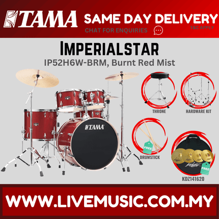 Tama Imperial Star Drum Set with Drum Throne, Imperialstar With KDZ141620 Cymbal Set ( IP52H6W )