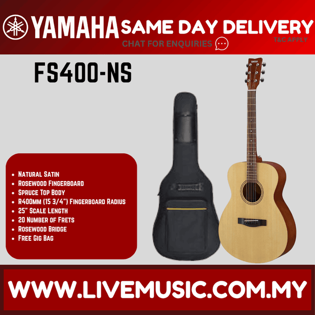 Yamaha FS400 Acoustic Guitar - Natural Satin ( FS-400 / FS 400)