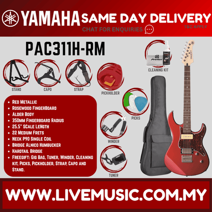 Yamaha PAC311H Pacifica Electric Guitar - Red Metallic ( PAC 311H / PAC-311H )