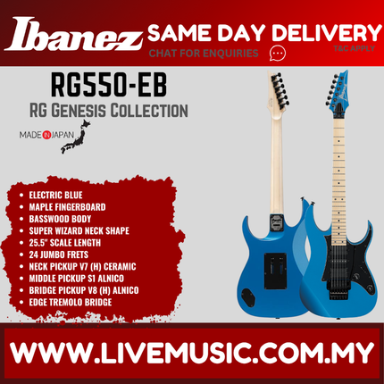 Ibanez RG550 Genesis Collection Electric Guitar MADE IN JAPAN - ( RG 550 / RG-550 )-Electric Blue