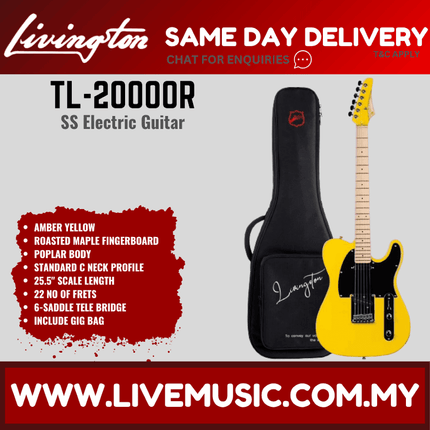Livingston TL-2000 Telecaster SS Electric Guitar, Roasted Maple Fretboard - ( TL2000 TL 2000 )