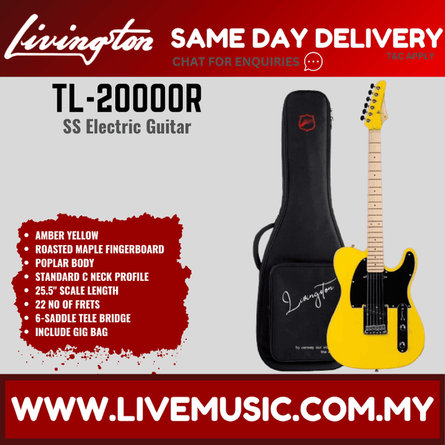 Livingston TL-2000 Telecaster SS Electric Guitar, Roasted Maple Fretboard - ( TL2000 TL 2000 )