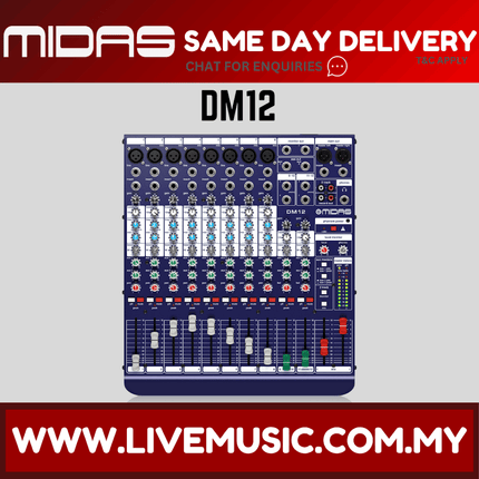 Midas DDA DM12 12-channel Mixer with Midas Microphone Preamplifiers ( DM-12 / DM 12 )