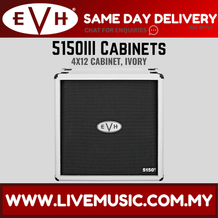 EVH 5150III 4x12 Straight Guitar Amplifier Extension Cabinet - Black/Ivory