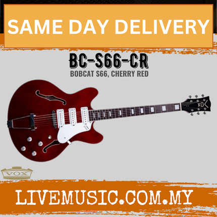 Vox Bobcat S66 Semi-Hollow Electric Guitar - Cherry Red