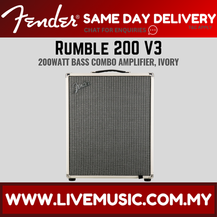 Fender Rumble 200 V3 200-watt 1x15 Bass Combo Amplifier - Black / Ivory