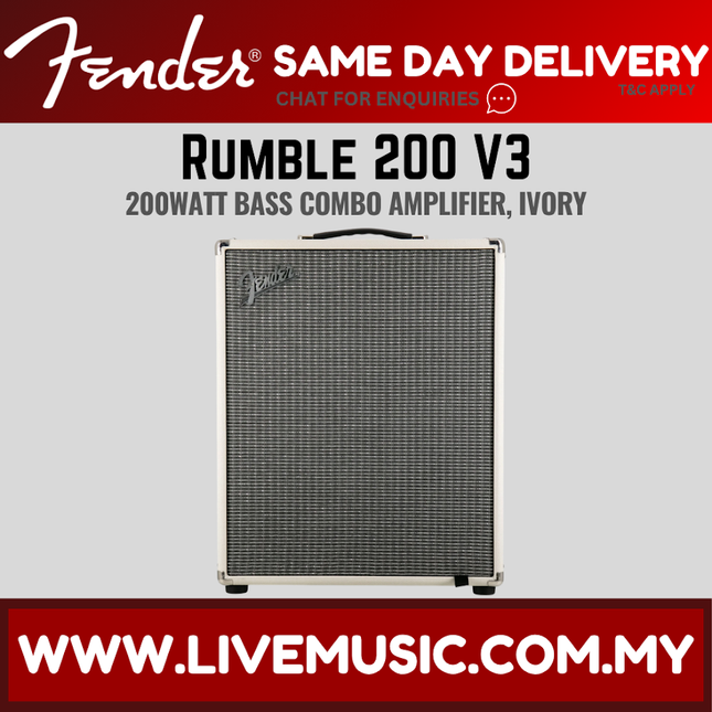 Fender Rumble 200 V3 200-watt 1x15 Bass Combo Amplifier - Black / Ivory