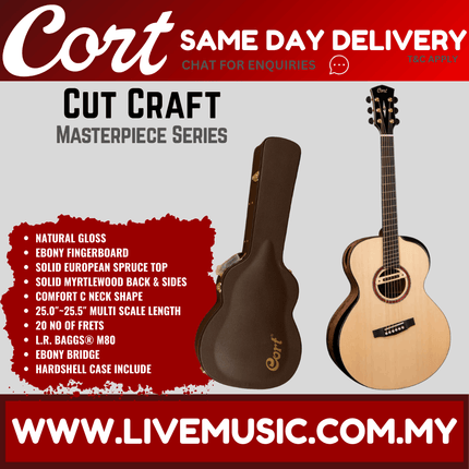Cort Cut Craft Limited Edition Acoustic-Electric Guitar with Bag - Natural Glossy (Cut-Craft)
