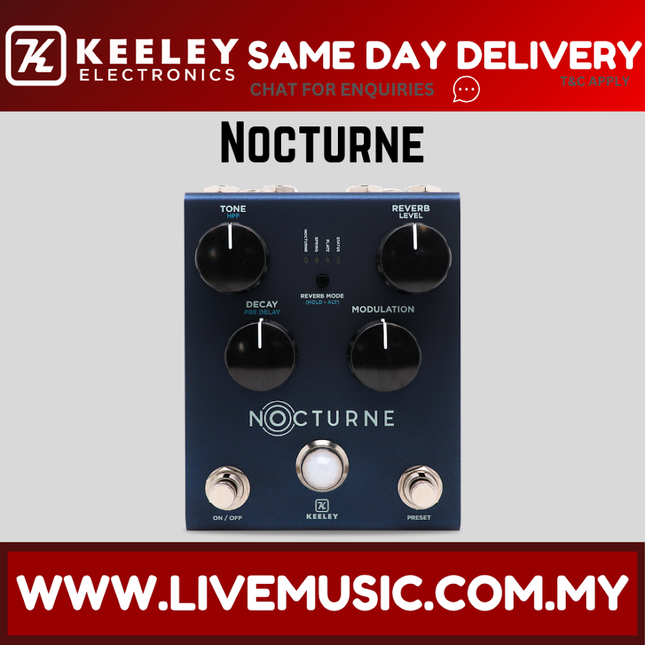 Keeley Nocturner Reverb Standard Guitar Effects Pedal