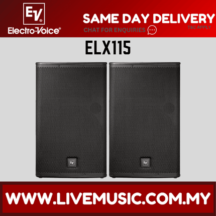 EV Electro-Voice ELX115 1600W 15" Passive Speaker With Speaker Stand And Cable - Each / Pair ( ELX-115 / ELX 115 )