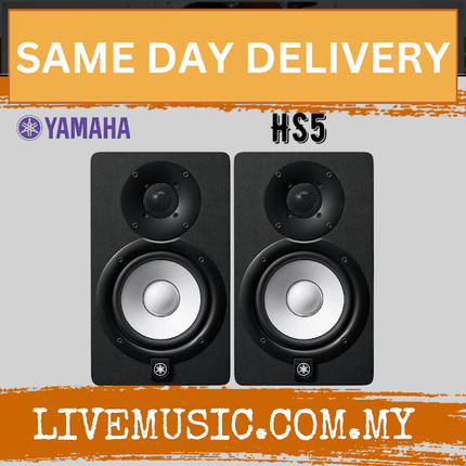 Yamaha HS5 Powered Studio Monitor With Studio Monitor Stands, Isolation Pads and Cables, Pair - Black ( HS-5 / HS 5 )