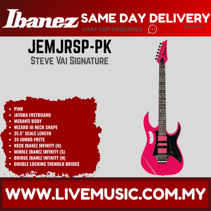 Ibanez JEMJRSP-PK Steve Vai Signature Electric Guitar - Pink ( JEMJRSP / JEMJR )